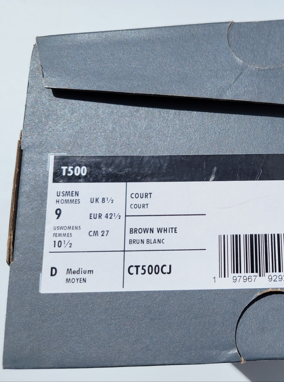 Mens Size 9 New Balance T500 sneakers in brown and white, brand new in box - Picture 3 of 16